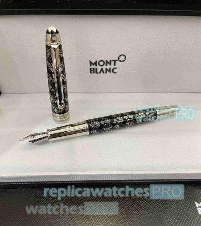 New 2023 Mont Blanc Meisterstück Solitaire LeGrand Around the World in 80 Days Black Fountain 164 Small